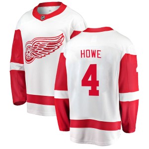Detroit Red Wings Mark Howe Official White Fanatics Branded Breakaway Youth Away NHL Hockey Jersey