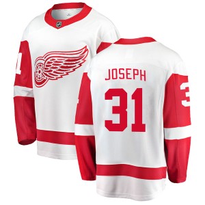 Detroit Red Wings Curtis Joseph Official White Fanatics Branded Breakaway Youth Away NHL Hockey Jersey