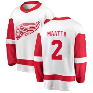 Detroit Red Wings Olli Maatta Official White Fanatics Branded Breakaway Youth Away NHL Hockey Jersey