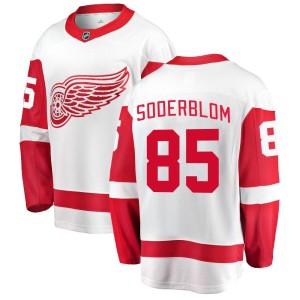 Detroit Red Wings Elmer Soderblom Official White Fanatics Branded Breakaway Youth Away NHL Hockey Jersey