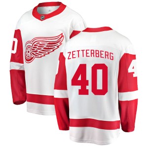Detroit Red Wings Henrik Zetterberg Official White Fanatics Branded Breakaway Youth Away NHL Hockey Jersey