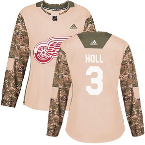 Detroit Red Wings Justin Holl Official Camo Adidas Authentic Women's Veterans Day Practice NHL Hockey Jersey