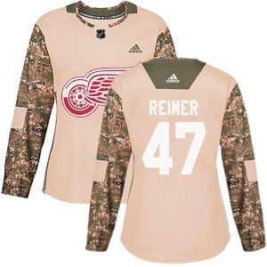 Detroit Red Wings James Reimer Official Camo Adidas Authentic Women's Veterans Day Practice NHL Hockey Jersey