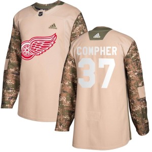 Detroit Red Wings J.T. Compher Official Camo Adidas Authentic Adult Veterans Day Practice NHL Hockey Jersey