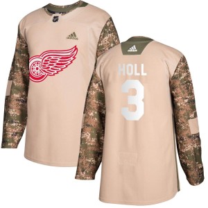 Detroit Red Wings Justin Holl Official Camo Adidas Authentic Adult Veterans Day Practice NHL Hockey Jersey
