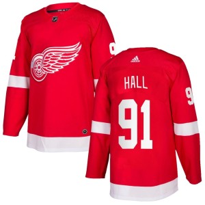 Detroit Red Wings Curtis Hall Official Red Adidas Authentic Adult Home NHL Hockey Jersey