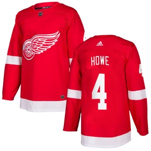 Detroit Red Wings Mark Howe Official Red Adidas Authentic Adult Home NHL Hockey Jersey