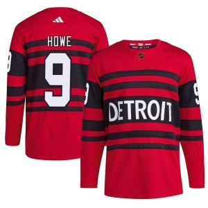Detroit Red Wings Gordie Howe Official Red Adidas Authentic Adult Reverse Retro 2.0 NHL Hockey Jersey