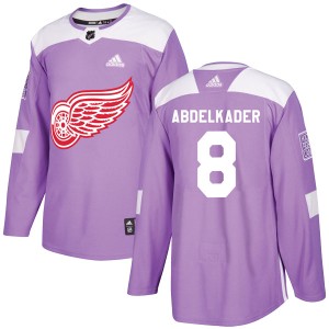 Detroit Red Wings Justin Abdelkader Official Purple Adidas Authentic Adult Hockey Fights Cancer Practice NHL Hockey Jersey
