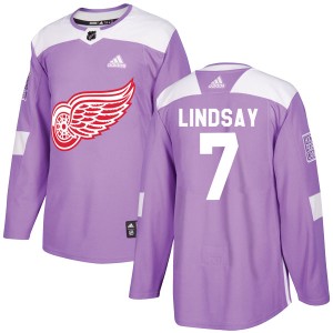 Detroit Red Wings Ted Lindsay Official Purple Adidas Authentic Adult Hockey Fights Cancer Practice NHL Hockey Jersey