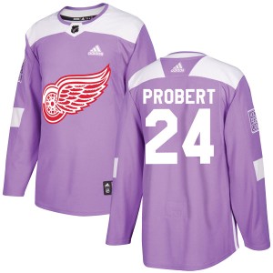 Detroit Red Wings Bob Probert Official Purple Adidas Authentic Adult Hockey Fights Cancer Practice NHL Hockey Jersey