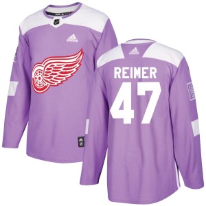 Detroit Red Wings James Reimer Official Purple Adidas Authentic Adult Hockey Fights Cancer Practice NHL Hockey Jersey