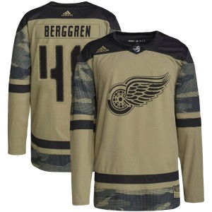 Detroit Red Wings Jonatan Berggren Official Camo Adidas Authentic Youth Military Appreciation Practice NHL Hockey Jersey