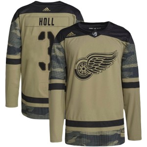 Detroit Red Wings Justin Holl Official Camo Adidas Authentic Youth Military Appreciation Practice NHL Hockey Jersey