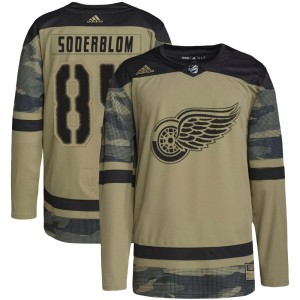 Detroit Red Wings Elmer Soderblom Official Camo Adidas Authentic Youth Military Appreciation Practice NHL Hockey Jersey