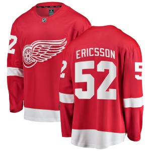 Detroit Red Wings Jonathan Ericsson Official Red Fanatics Branded Breakaway Youth Home NHL Hockey Jersey