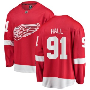Detroit Red Wings Curtis Hall Official Red Fanatics Branded Breakaway Youth Home NHL Hockey Jersey