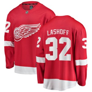 Detroit Red Wings Brian Lashoff Official Red Fanatics Branded Breakaway Youth Home NHL Hockey Jersey