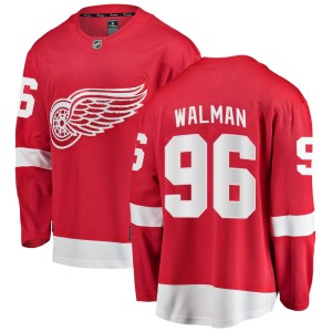 Detroit Red Wings Jake Walman Official Red Fanatics Branded Breakaway Youth Home NHL Hockey Jersey
