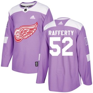 Detroit Red Wings Brogan Rafferty Official Purple Adidas Authentic Youth Hockey Fights Cancer Practice NHL Hockey Jersey