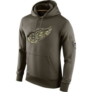 Detroit Red Wings Official Olive Nike Adult Salute To Service KO Performance Hoodie