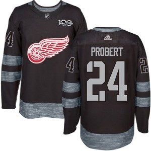 Detroit Red Wings Bob Probert Official Black Adidas Authentic Adult 1917-2017 100th Anniversary NHL Hockey Jersey