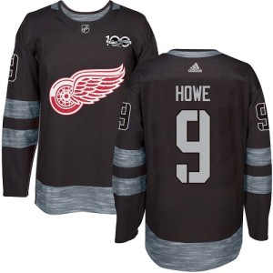 Detroit Red Wings Gordie Howe Official Black Adidas Authentic Adult 1917-2017 100th Anniversary NHL Hockey Jersey