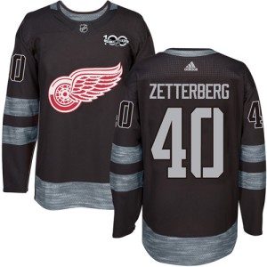 Detroit Red Wings Henrik Zetterberg Official Black Adidas Authentic Adult 1917-2017 100th Anniversary NHL Hockey Jersey