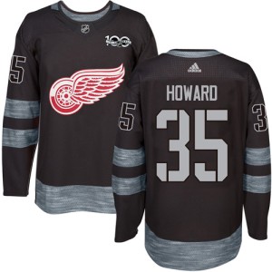 Detroit Red Wings Jimmy Howard Official Black Adidas Authentic Adult 1917-2017 100th Anniversary NHL Hockey Jersey