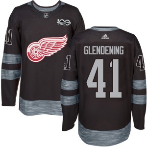 Detroit Red Wings Luke Glendening Official Black Adidas Authentic Adult 1917-2017 100th Anniversary NHL Hockey Jersey