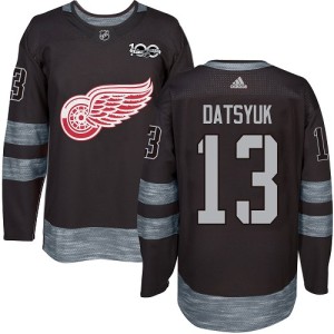 Detroit Red Wings Pavel Datsyuk Official Black Adidas Authentic Adult 1917-2017 100th Anniversary NHL Hockey Jersey
