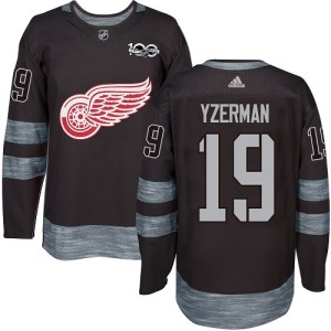 Detroit Red Wings Steve Yzerman Official Black Adidas Authentic Adult 1917-2017 100th Anniversary NHL Hockey Jersey