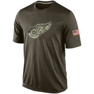 Detroit Red Wings Official Olive Nike Adult Salute To Service KO Performance Dri-FIT T-Shirt