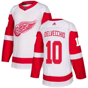 Detroit Red Wings Alex Delvecchio Official White Adidas Authentic Women's Away NHL Hockey Jersey