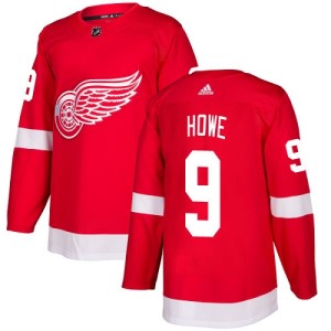 Detroit Red Wings Gordie Howe Official Red Adidas Authentic Youth Home NHL Hockey Jersey