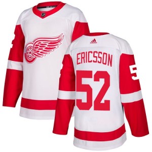 Detroit Red Wings Jonathan Ericsson Official White Adidas Authentic Women's Away NHL Hockey Jersey