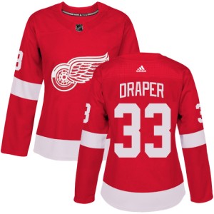 Detroit Red Wings Kris Draper Official Red Adidas Authentic Women's Home NHL Hockey Jersey