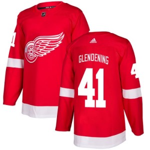 Detroit Red Wings Luke Glendening Official Red Adidas Authentic Youth Home NHL Hockey Jersey