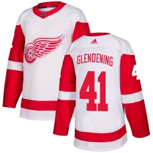 Detroit Red Wings Luke Glendening Official White Adidas Authentic Youth Away NHL Hockey Jersey