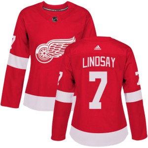 Detroit Red Wings Ted Lindsay Official Red Adidas Authentic Women's Home NHL Hockey Jersey