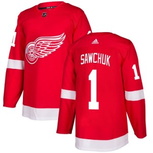 Detroit Red Wings Terry Sawchuk Official Red Adidas Authentic Youth Home NHL Hockey Jersey
